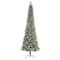 Glitzhome® 9ft Pre-Lit Frosted Cashmere Pencil Pine Artificial Christmas Tree, Multicolor LED Lights